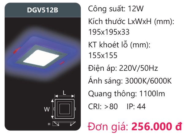 Đèn Led panel Duhal DGV512B