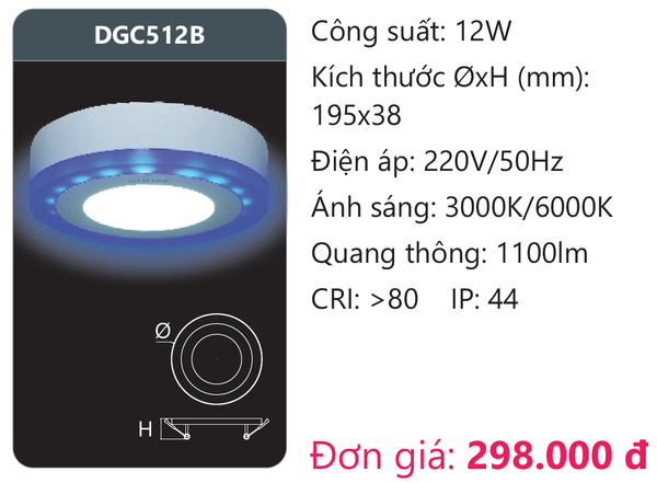 Đèn Led panel Duhal DGC512B