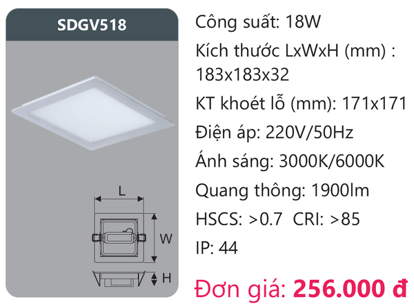 Đèn Led panel Duhal SDGV518