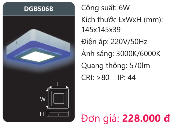 Đèn Led panel màu Duhal DGB506B