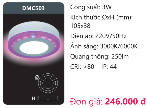 Đèn Led panel màu Duhal DMC503
