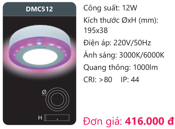 Đèn Led panel màu Duhal DMC512