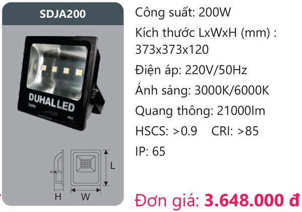 Đèn pha led Duhal SDJA200