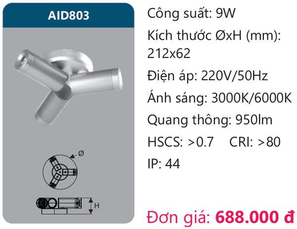 Đèn Led chiếu vách Duhal AID803