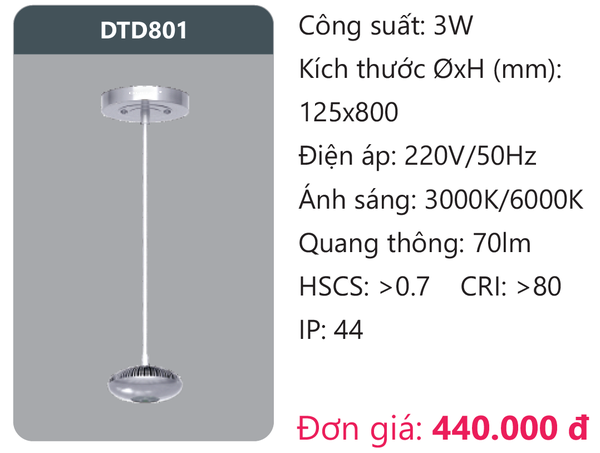 Đèn Led treo thả trần nhà DTD801