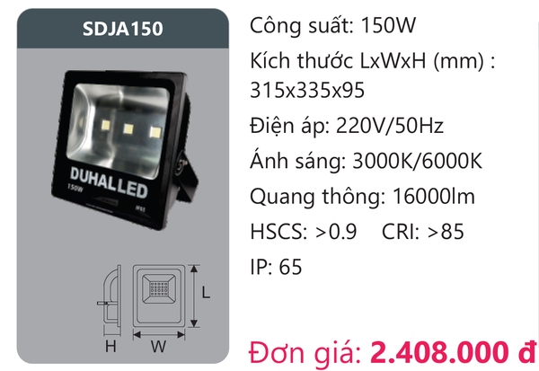 Đèn pha led Duhal SDJA150