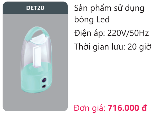 Đèn sạc Led Duahl DET20