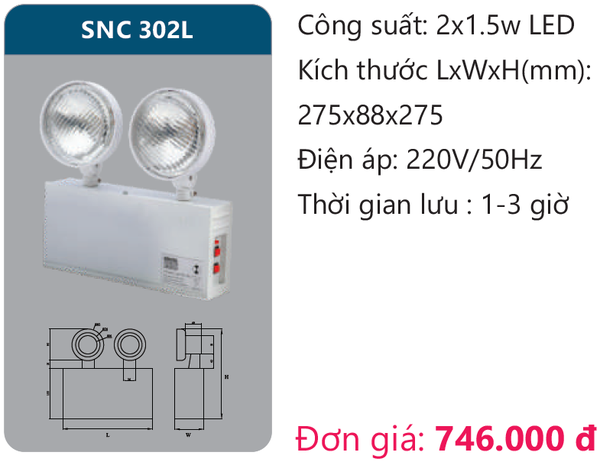 Đèn Exit thoát hiểm Duhal SNC 302L