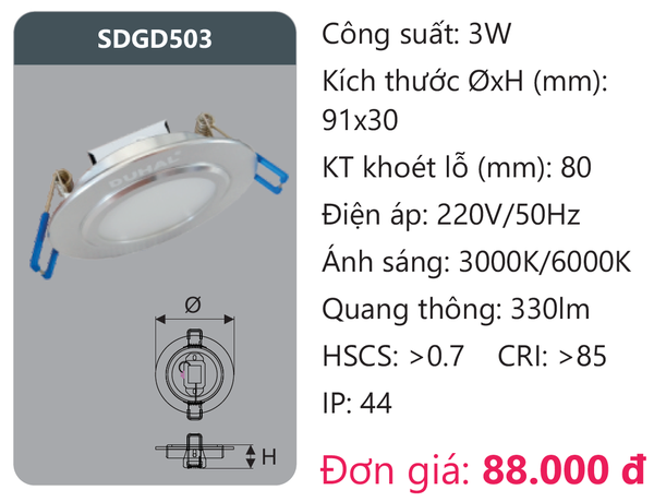 Đèn Led panel Duhal SDGD503