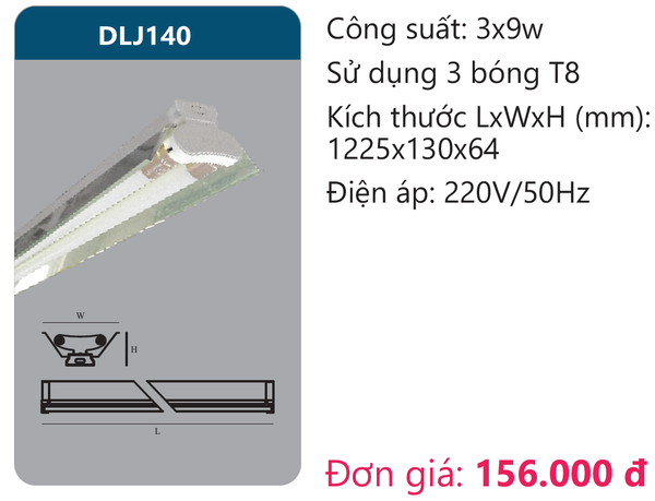 Đèn Led công nghiệp choá phản quang Duhal DLJ140