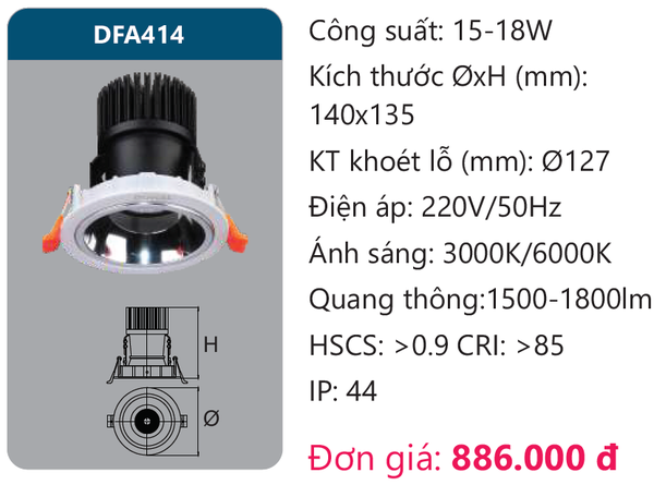 Đèn Led Downlight chiếu điểm Duhal DFA414