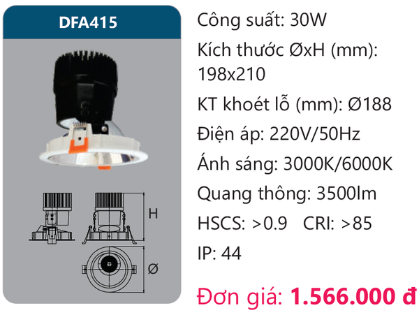 Đèn Led Downlight chiếu điểm Duhal DFA415