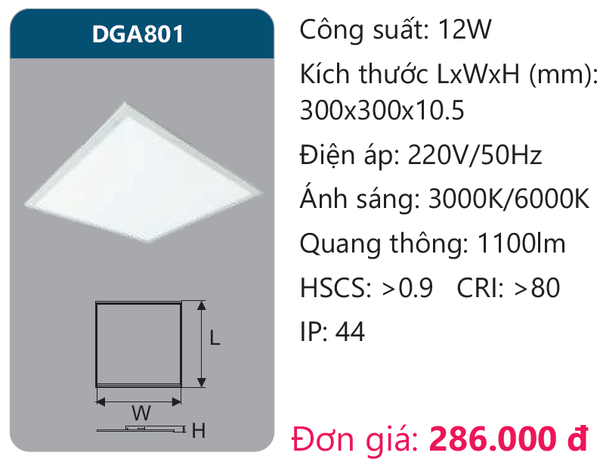 Đèn Led panel bảng Duhal DGA801