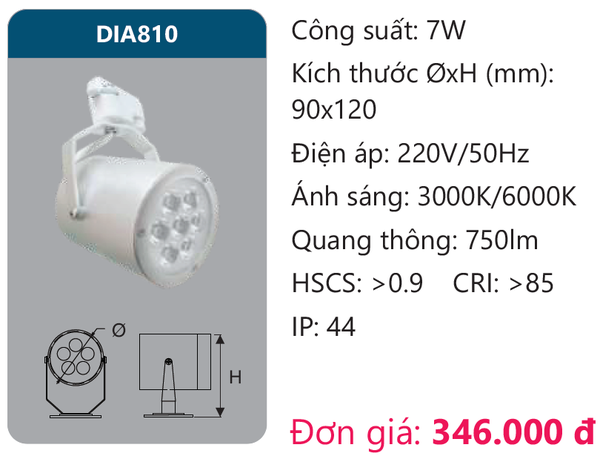 Đèn Led chiếu điểm thanh ray Duhal DIA810