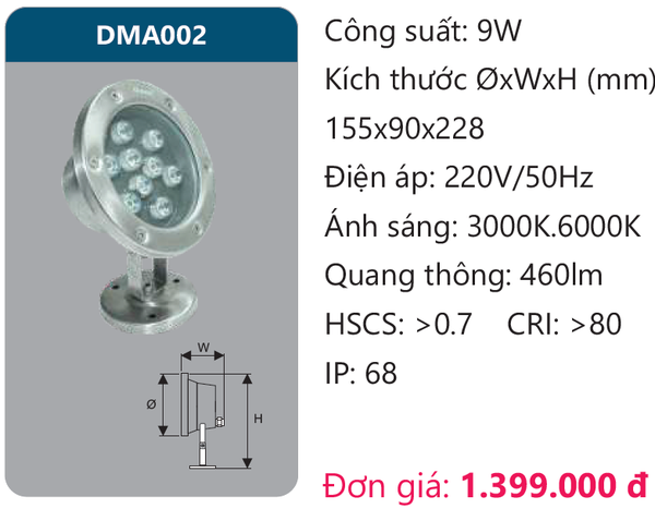 Đèn led sân vườn Duhal DMA002