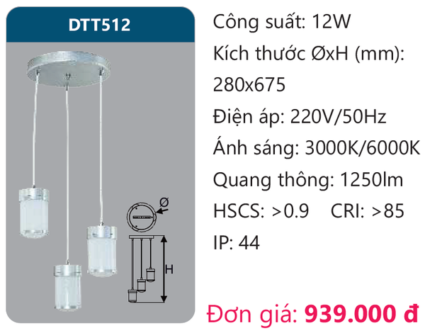 Đèn Led treo thả trần nhà DTT512