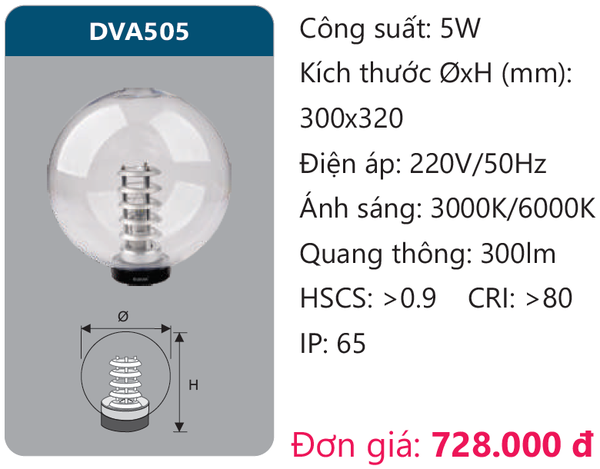 Đèn led sân vườn Duhal DVA505