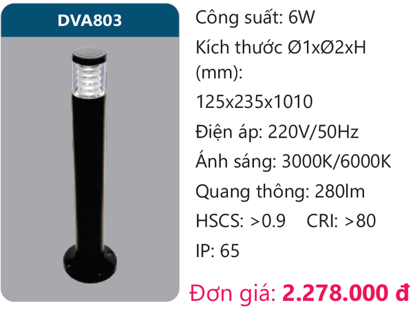 Đèn led sân vườn Duhal DVA803