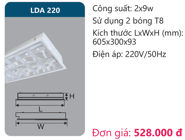 Máng đèn Duhal LDA 220