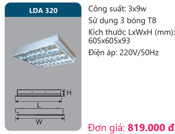 Máng đèn Duhal LDA 320