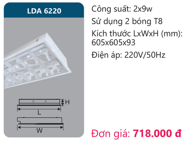 Máng đèn Duhal LDA 6220