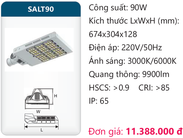 Đèn đường Led Duhal cao cấp SALT90