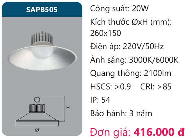 Đèn Led công nghiệp Duhal SAPB505