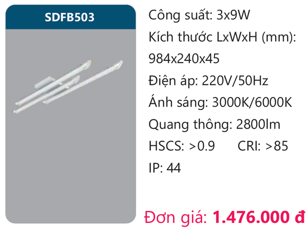 Đèn Led ốp trần Duhal SDFB503