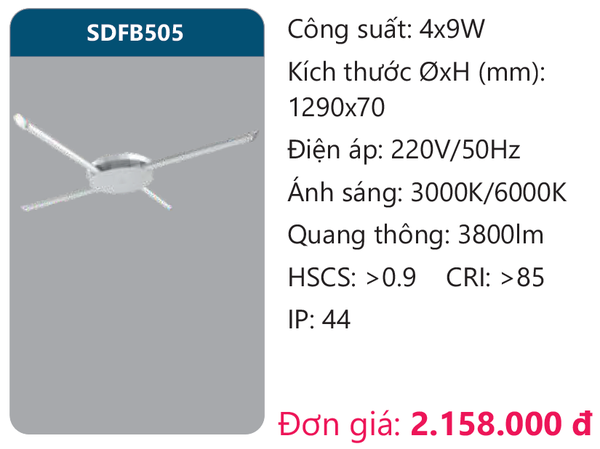 Đèn Led ốp trần Duhal SDFB505