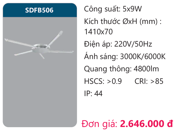 Đèn Led ốp trần Duhal SDFB506