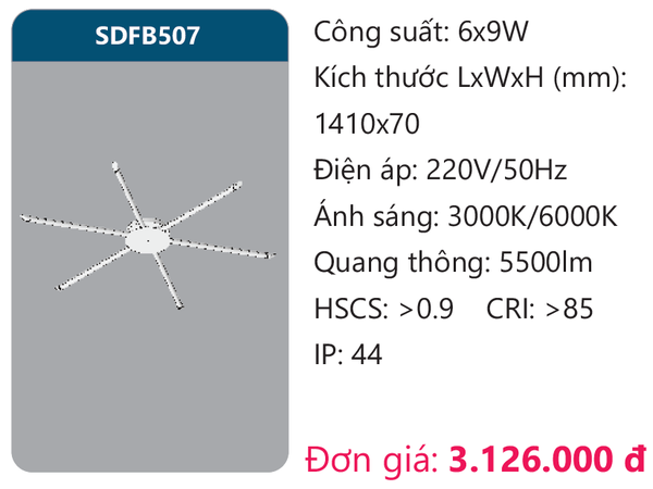 Đèn Led ốp trần Duhal SDFB507