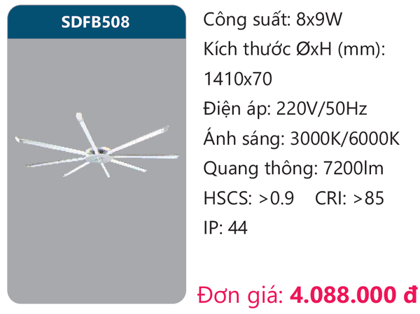 Đèn Led ốp trần Duhal SDFB508