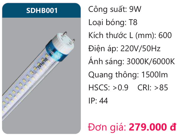 Đèn Led tuýp Duhal SDHB001