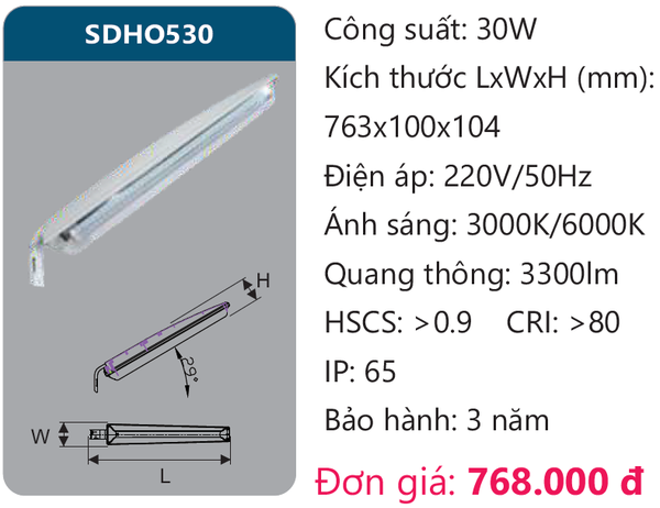 Đèn đường Led Duhal cao cấp SDHO530