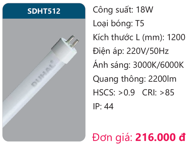 Đèn Led tuýp Duhal SDHT512