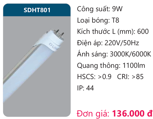 Đèn Led tuýp Duhal SDHT801