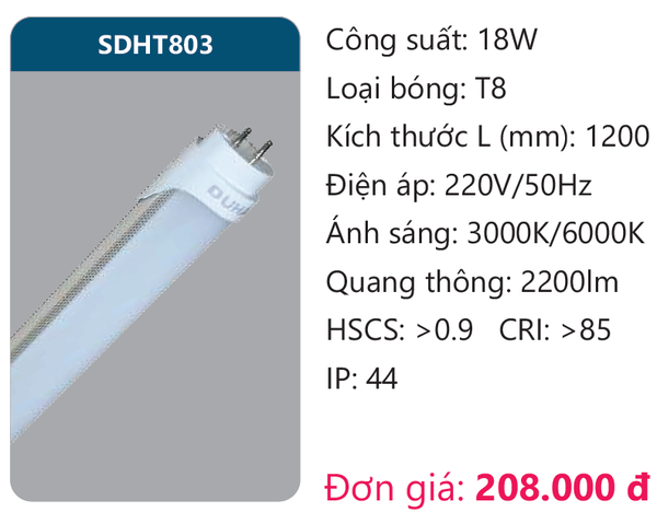 Đèn Led tuýp Duhal SDHT803