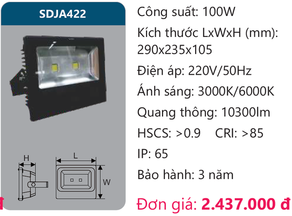Đèn pha led Duhal SDJA422