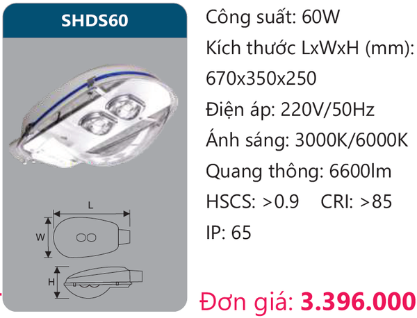 Đèn đường Led Duhal SHDS60