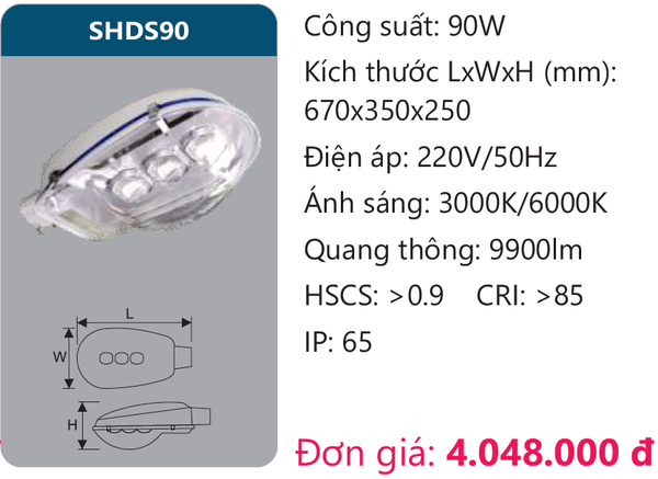 Đèn đường Led Duhal SHDS90