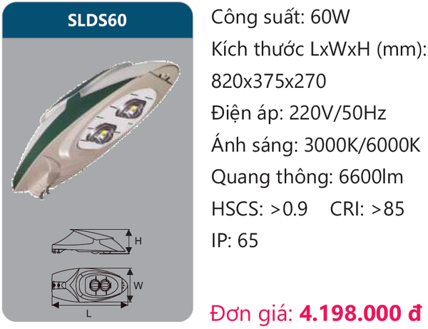 Đèn đường Led Duhal SLDS60