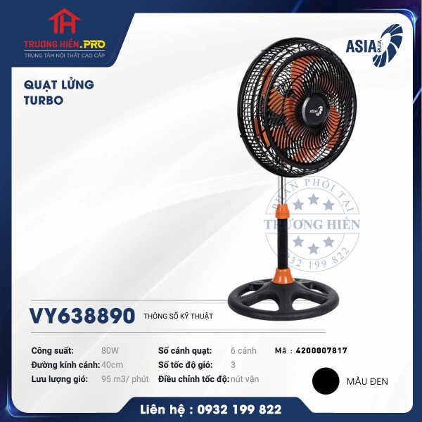 Quạt lửng Asia VY638890-màu đen