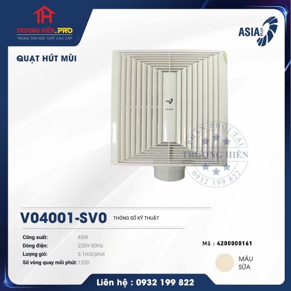 Quạt hút âm trần ASIA V04001-SV0