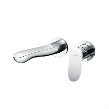 Vòi chậu gật gù nóng lạnh gắn tường GO (2 lỗ)  Kích thước vòi (từ tâm xả nước đến tường): 227.5 mm  TOTO-TLG01311B