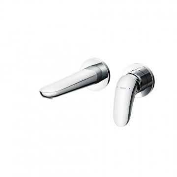 Vòi chậu gật gù nóng lạnh gắn tường GS (2 lỗ) Kích thước vòi (từ tâm xả nước đếntường): 175.4 mm  TOTO-TLG03307B