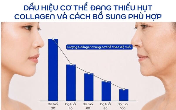 DẤU HIỆU CƠ THỂ ĐANG THIẾU HỤT COLLAGEN VÀ CÁCH BỔ SUNG PHÙ HỢP