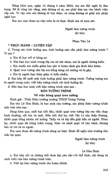 cách viết bản tường trình