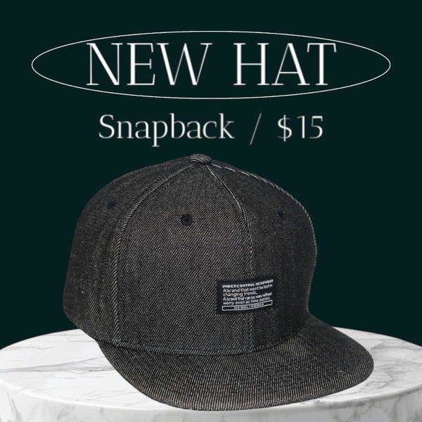 A snapback is typically a type of adjustable, flat-brim baseball cap