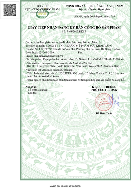 Viên uống thải độc gan Dr Natural Liversol Milk Thistle 35000