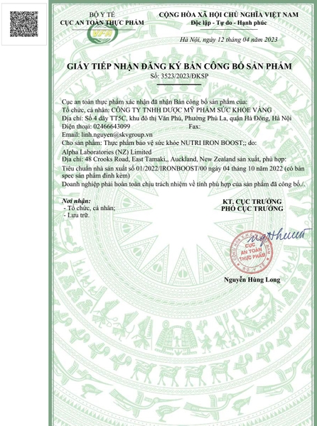 Viên Sắt Hữu Cơ Nutri Iron Boost 30 Viên